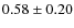 $0.58\pm0.20$
