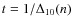 $t=1/\Delta_{10}(n)$