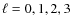 $\ell =0,1,2,3$