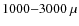 $1000{-}3000~\mu$