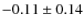$-0.11 \pm0.14 $