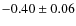 $ -0.40\pm0.06 $