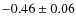 $ -0.46\pm0.06 $