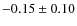 $ -0.15\pm0.10 $