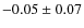 $ -0.05\pm0.07 $