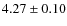 $ 4.27 \pm0.10 $