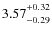 $3.57 \ensuremath{^{^{\scriptstyle+0.32}}_{-0.29}} $