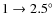$1\to2.5^\circ$