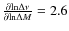 $\frac{\partial {\rm ln} \Delta \nu}{\partial {\rm ln} \Delta M}=2.6$