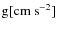$\rm g [cm~s^{-2}]$