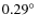 $0.29\hbox{$^\circ$ }$