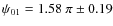 $\psi_{01}=1.58~\pi\pm0.19$