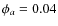 $\phi_a = 0.04$