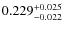 $ 0.229^{\rm + 0.025 }_{- 0.022}$