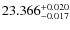 $23.366^{\rm +0.020}_{-0.017}$