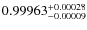 $0.99963^{\rm +0.00028}_{-0.00009}$