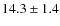$14.3\pm1.4$