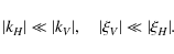 \begin{displaymath}\vert k_{H}\vert\ll \vert k_{V}\vert,\quad\vert\xi_{V}\vert\ll \vert\xi_{H}\vert.
\end{displaymath}