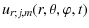 $\displaystyle u_{r;j,m}(r,\theta,\varphi,t)$
