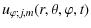 $\displaystyle u_{\varphi;j,m}(r,\theta,\varphi,t)$