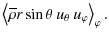 $\displaystyle \left<\overline\rho r \sin \theta~ u_{\theta}~u_{\varphi} \right>_{\varphi}.$