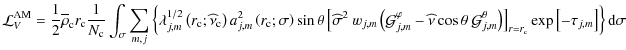 $\displaystyle {\mathcal L}_{V}^{\rm AM}=\frac{1}{2}\overline\rho_{\rm c} r_{\rm...
...a}\right)\right]_{r=r_{\rm c}}\exp\left[-\tau_{j,m}\right]\right\}{\rm d}\sigma$
