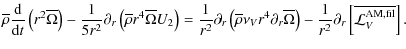 $\displaystyle \overline\rho\frac{{\rm d}}{{\rm d}t}\left(r^2{\overline\Omega}\r...
...rac{1}{r^2}\partial_{r}\left[{\overline{{\mathcal L}_{V}^{\rm AM,fil}}}\right].$
