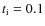 $t_{\rm i} = 0.1$