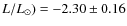 $L/L_{\odot})=-2.30 \pm 0.16$
