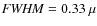 ${\it FWHM}=0.33~\mu$