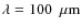 $\rm\lambda = 100~~{\rm\mu m} $