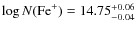 $\log N({\rm Fe}^+)=14.75^{+0.06}_{-0.04}$