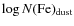 $\log N({\rm Fe})_{\rm dust}$