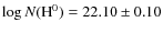 $\log N({\rm H}^0)=22.10\pm
0.10$