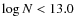 $\log N<13.0$