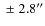 $\;\pm\; 2.8^{\prime\prime}$