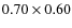 $0.70 \times 0.60$
