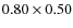 $0.80 \times 0.50$