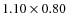 $1.10 \times 0.80$