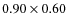 $0.90 \times 0.60$