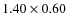 $1.40 \times 0.60$