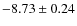 $-8.73\pm0.24$