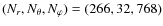 $(N_r,N_\theta, N_\varphi) = (266,32,768)$