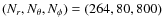 $(N_r,N_\theta, N_\phi)= (264,80,800)$