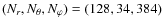 $(N_r,N_\theta, N_\varphi) = (128,34,384)$
