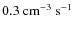 $0.3~{\rm cm}^{-3}~{\rm s}^{-1}$