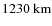 $1230~{\rm km}$