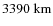 $3390~{\rm km}$