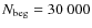 $N_{{\rm beg}} = 30~000$