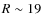 $R \sim 19$